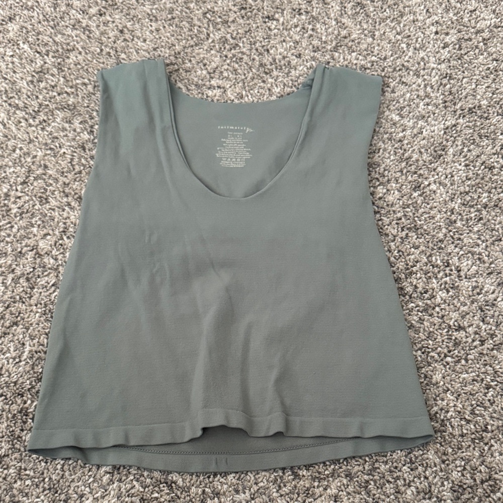 Free People Relaxed Scoop Neck Tank Top - Sage